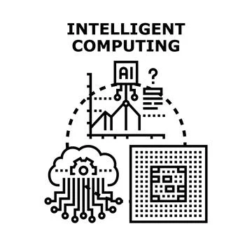 Intelligent computing artificial intelligence data processing technology Stock Illustration