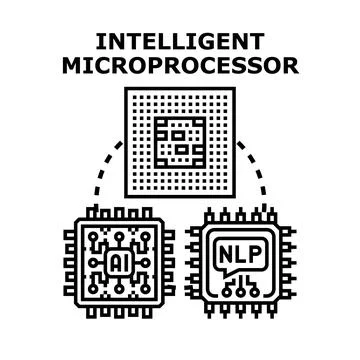 Intelligent computing connecting ai and natural language processing concepts Stock Illustration