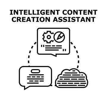 Intelligent content creation assistant concept vector Stock Illustration