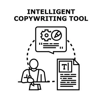 Intelligent copywriting tool developing content using artificial intelligence 스톡 일러스트