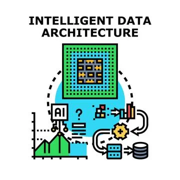 Intelligent data architecture concept processing information イラスト素材
