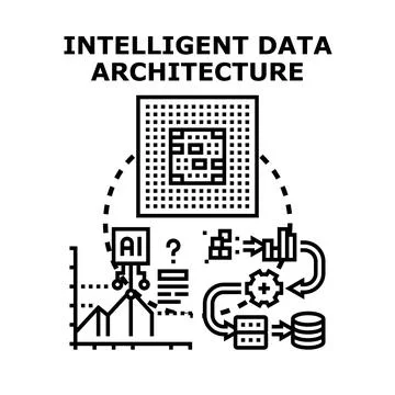 Intelligent data architecture concept processing information 库存插图