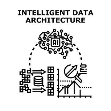 Intelligent data architecture optimizing processing and analysis Stock Illustration