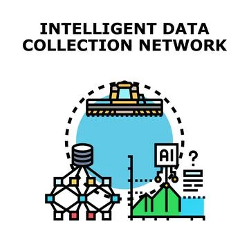 Intelligent data collection network with machine learning technology 스톡 일러스트