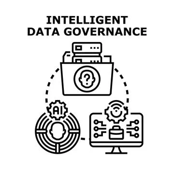 Intelligent data governance managing digital business assets 스톡 일러스트