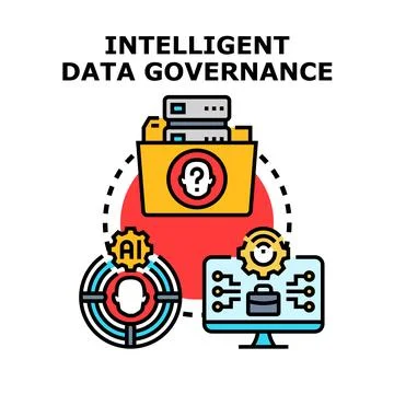 Intelligent data governance managing digital business assets Illustrazione stock
