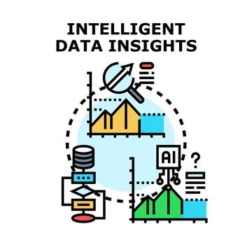 Intelligent data insights for business analytics concept Stock Illustration