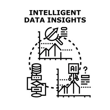 Intelligent data insights for business analytics concept Stock Illustration