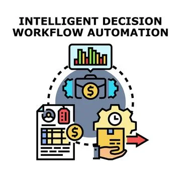 Intelligent decision workflow automation process concept Stockillustratie