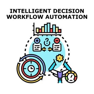 Intelligent decision workflow automation process concept 库存插图