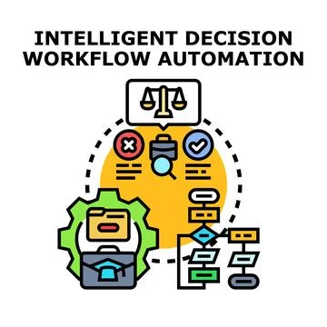 Intelligent decision workflow automation process concept Illustrazione stock