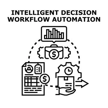 Intelligent decision workflow automation process concept Stock Illustration