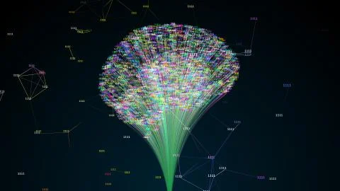 Intelligent design big data deep learning AI Artificial intelligence computing Illustrazione stock