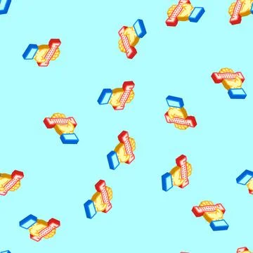 Intelligent design isometric icon seamless pattern Stock Illustration