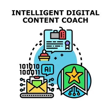 Intelligent digital content coach providing business training Stock Illustration