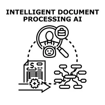 Intelligent document processing ai optimizing data workflow Stock Illustration