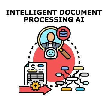 Intelligent document processing ai optimizing data workflow Illustrazione stock