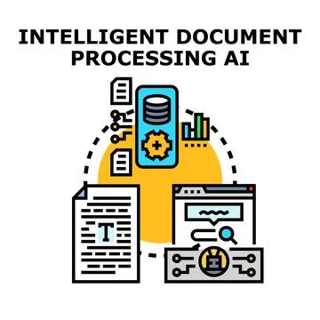 Intelligent document processing using artificial intelligence solutions 스톡 일러스트