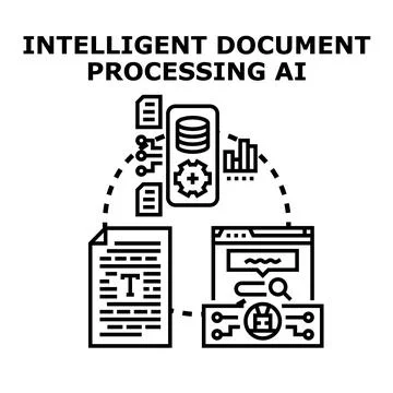 Intelligent document processing using artificial intelligence solutions Illustrazione stock