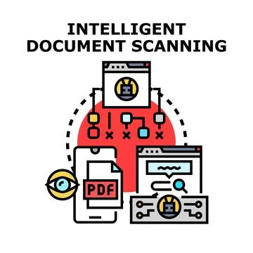 Intelligent document scanning and data automation processing Stock Illustration