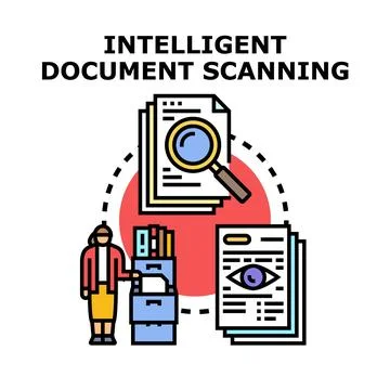 Intelligent document scanning for efficient data analysis Stockillustratie