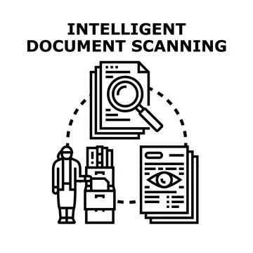 Intelligent document scanning for efficient data analysis Illustrazione stock