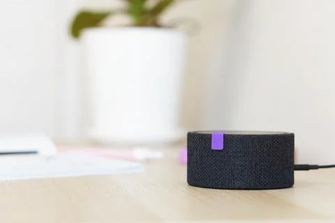Intelligent home assistant. Interactive speaker for a child. A smart speaker  Stock Photos