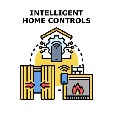 Intelligent home controls smart technology system management Stock Illustration