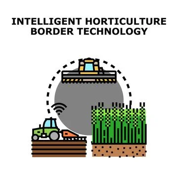 Intelligent horticulture border technology farming concept Stock Illustration