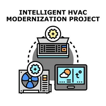 Intelligent hvac modernization project for climate control Stock Illustration