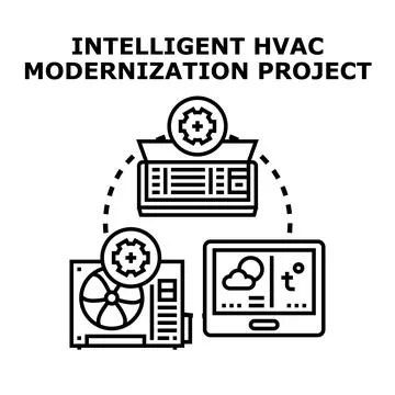 Intelligent hvac modernization project for climate control Stock Illustration