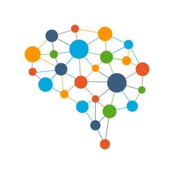 Intelligent idea of the digital brain on a white background. Vector illustrat Stock Illustration