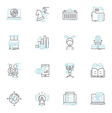 Intelligent idea linear icons set. Innovation, Creativity, Ingenuity, Brilliance Stockillustratie