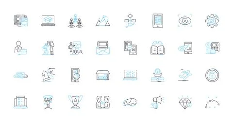 Intelligent idea linear icons set. Innovation, Creativity, Ingenuity, Brilliance Stock Illustration