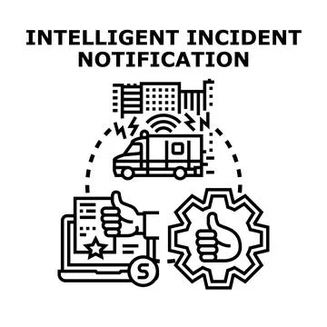 Intelligent incident notification system providing emergency response Stock Illustration