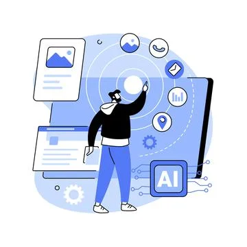 Intelligent interface abstract concept vector illustration. 스톡 일러스트