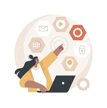 Intelligent interface abstract concept vector illustration. Stock Illustration