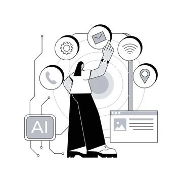 Intelligent interface abstract concept vector illustration. Stock Illustration