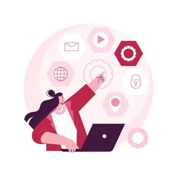 Intelligent interface abstract concept vector illustration. Stock Illustration