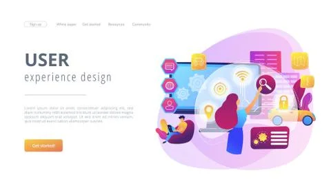 Intelligent interface concept landing page Stock Illustration