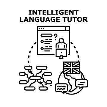 Intelligent language tutor concept for online language learning Stock Illustration