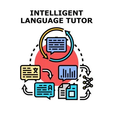 Intelligent language tutor system for multilingual learning Illustrazione stock