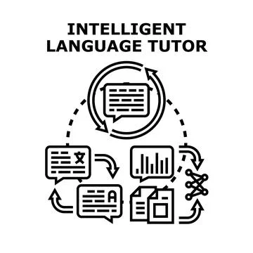 Intelligent language tutor system for multilingual learning Stockillustratie