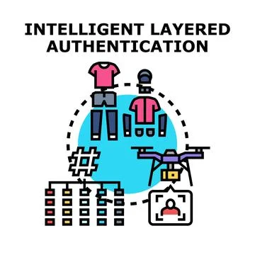 Intelligent layered authentication concept providing secure access control Stock Illustration