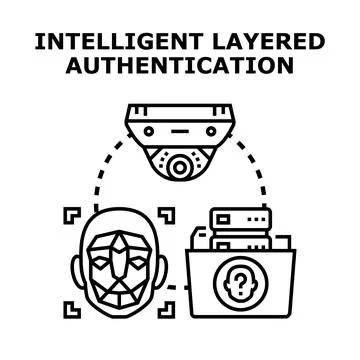 Intelligent layered authentication managing account identity and security 스톡 일러스트