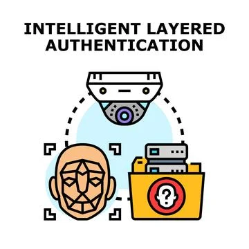 Intelligent layered authentication managing account identity and security Stock Illustration