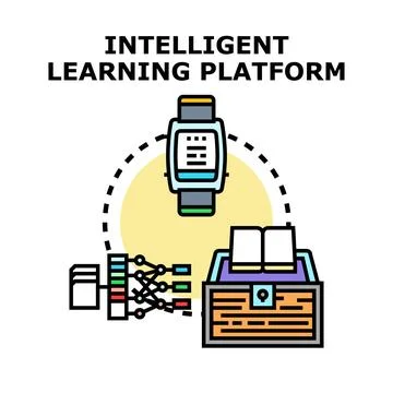 Intelligent learning platform concept with smart devices イラスト素材