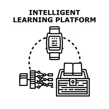 Intelligent learning platform concept with smart devices Stock Illustration