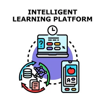 Intelligent learning platform providing adaptive education technology 库存插图