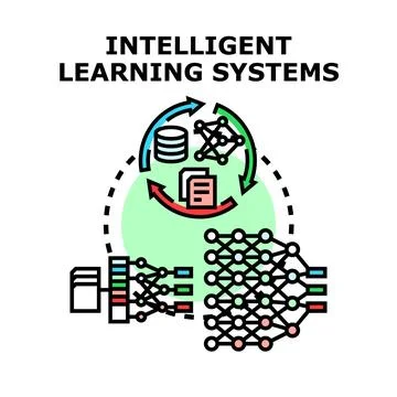 Intelligent learning systems and deep neural network concept Stock Illustration